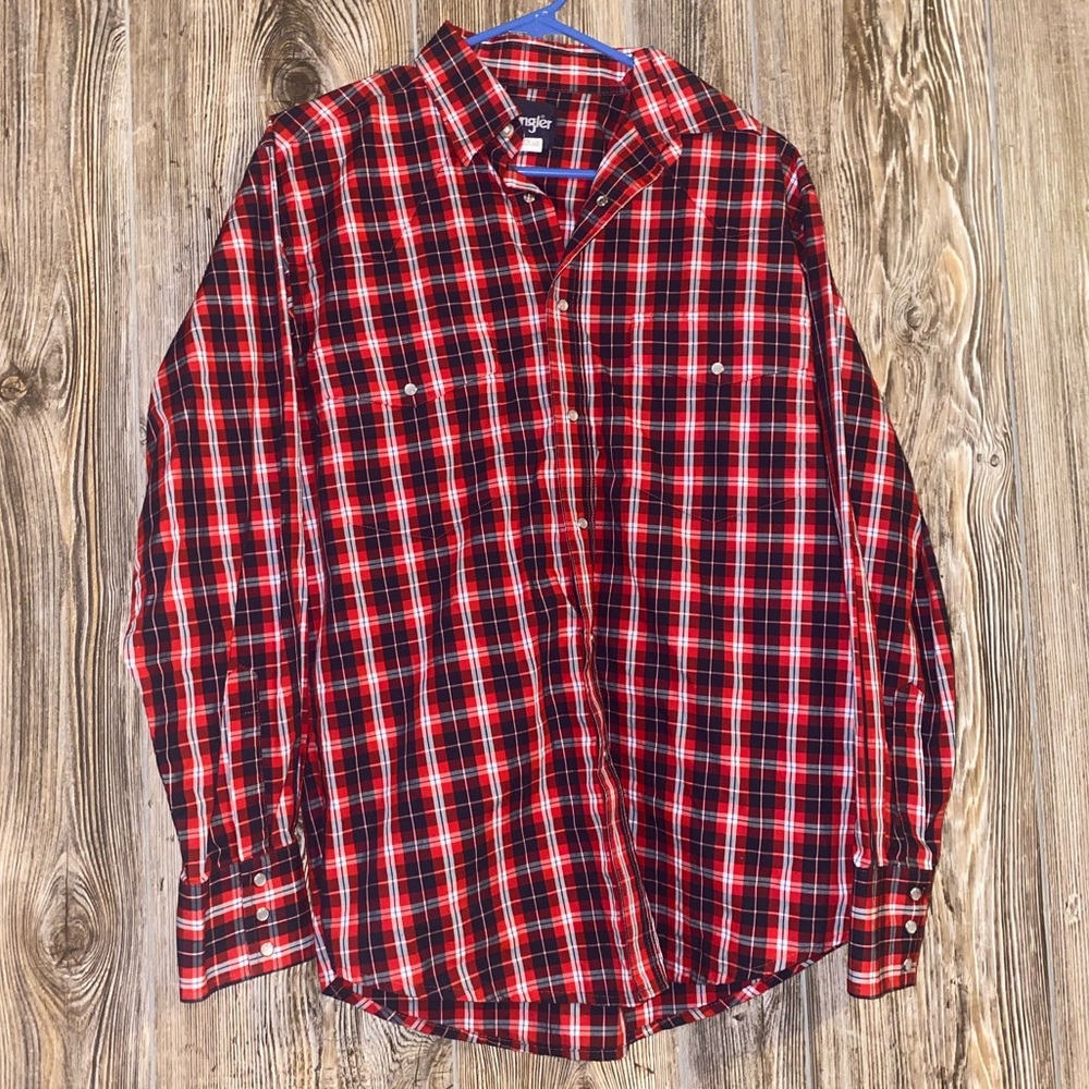 Wrangler plaid pearl snap
